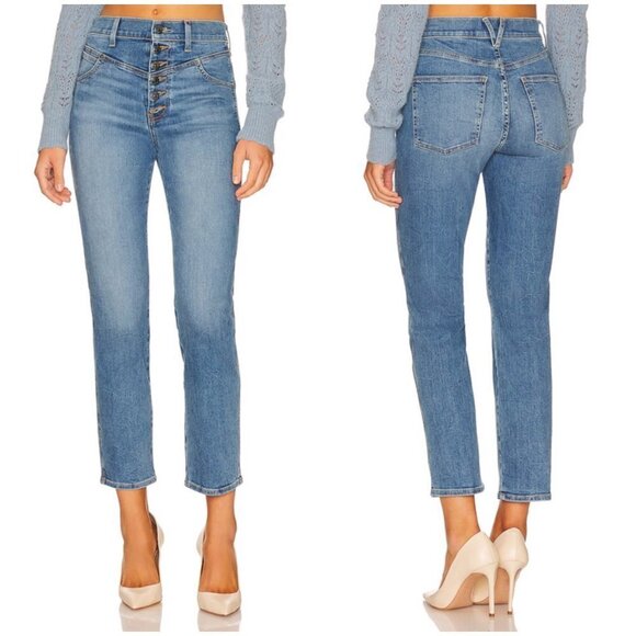 💕VERONICA BEARD💕 Ryleigh Slim-Straight Jeans Front Yoke Durango Blue 28 NWT - Picture 6 of 16
